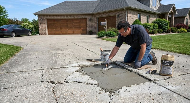 Concrete Driveway Crack Repair in Des Moines, IA
