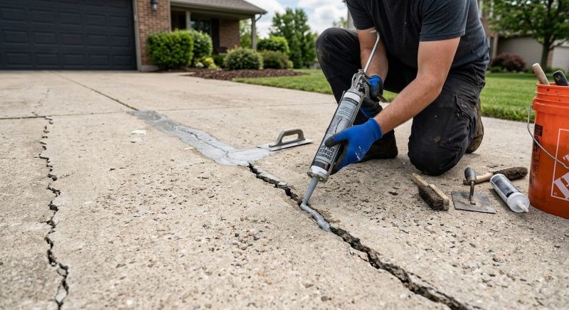 Concrete Driveway Crack Repair in Des Moines, IA